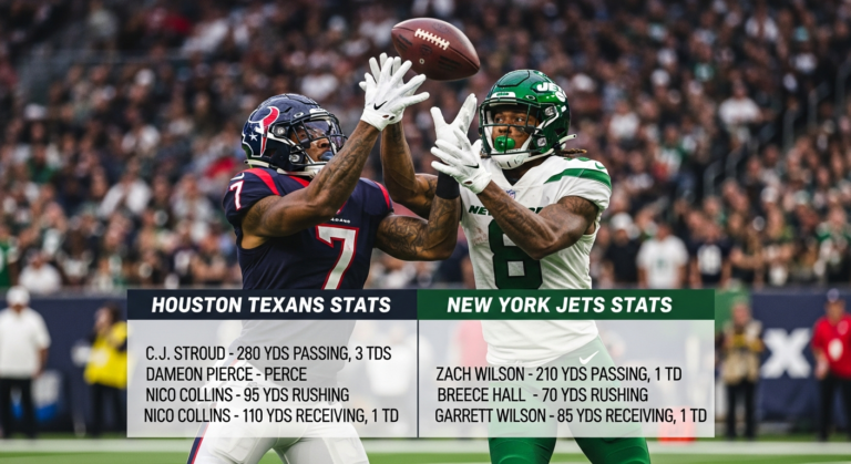 Houston Texans vs New York Jets Match Player Stats